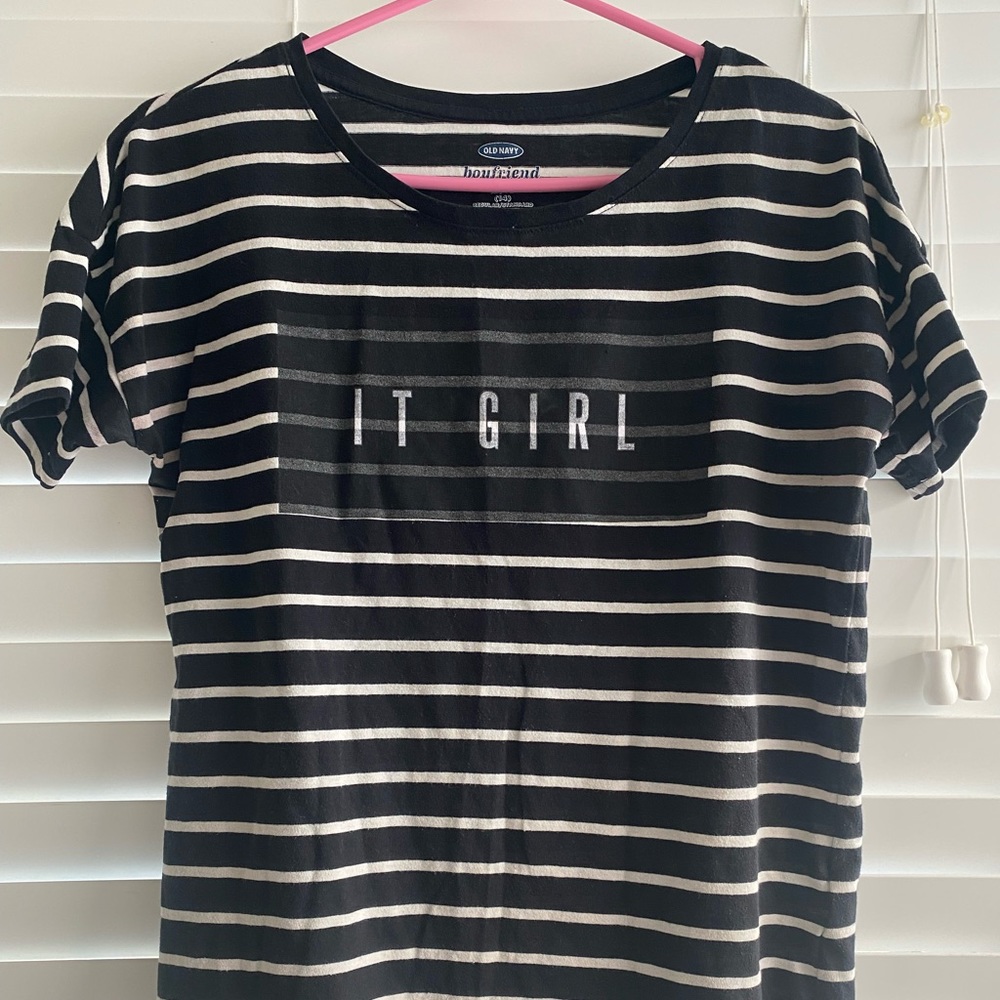 “It Girl” Black & White Striped Shirt